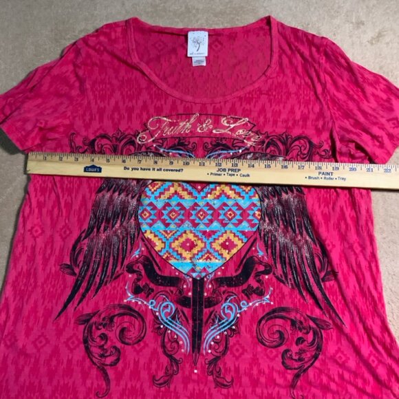 Self Esteem Sz 1XL Pink Shirt‎ Truth Love Heart Wings Digger (C) - Picture 9 of 11